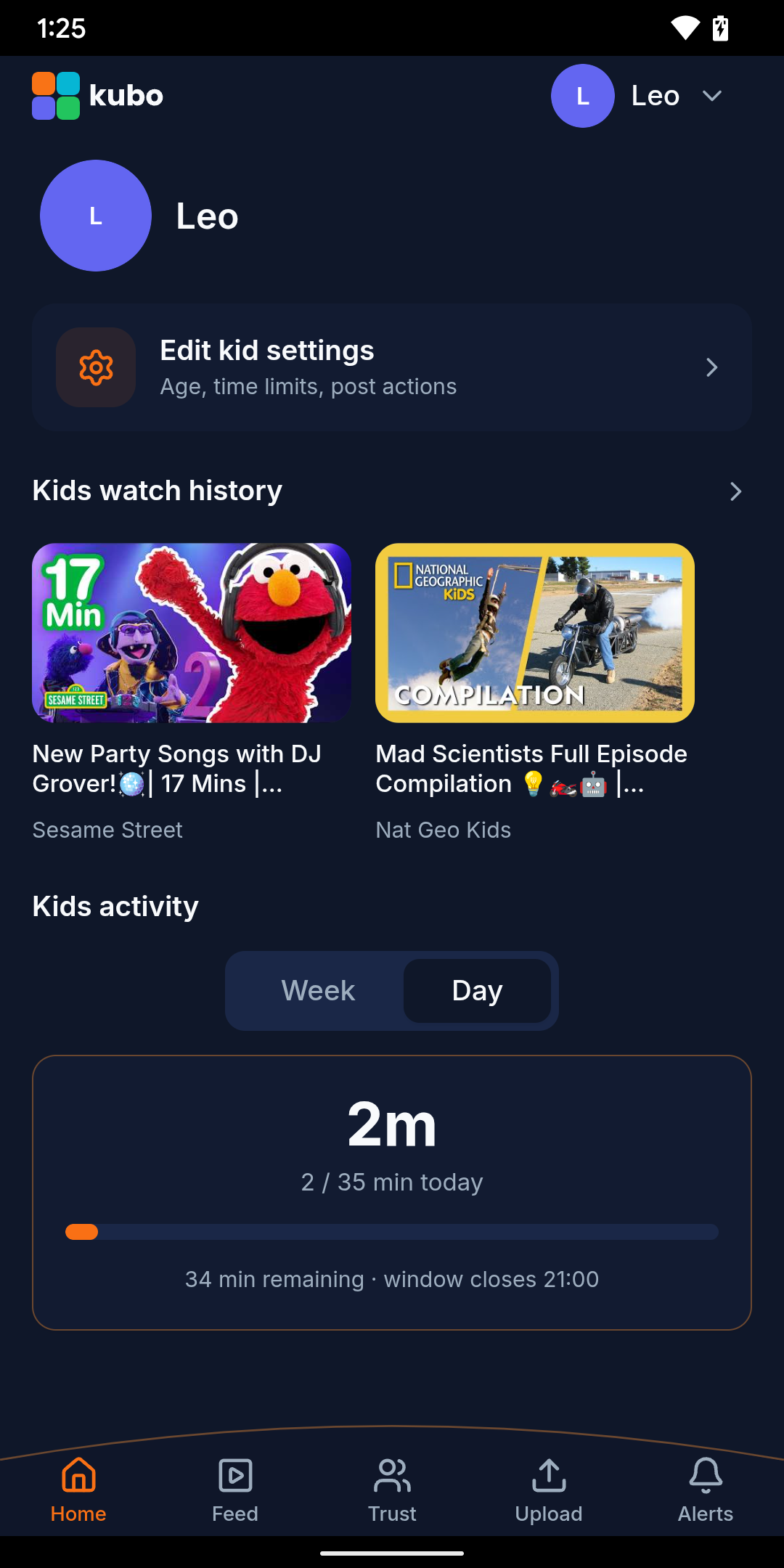 Child Profile Edit Screen